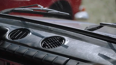 Round air vent grilles on dashboard of Stock Video Pond5
