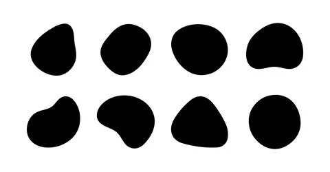 Round Amorphous Liquid Blob Fluid Shape Collection Vector 스톡 일러스트