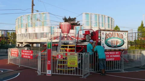 Round Up Amusement Park Ride Stock Footage 41590664