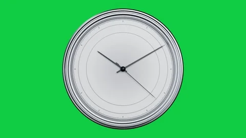 Round analog clock zooming in, hands rotating clockwise, visualizing time on Stock Footage 337506438