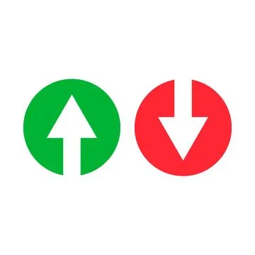 Round up and down arrow icon set. Up and down. Vector. Stock Illustration