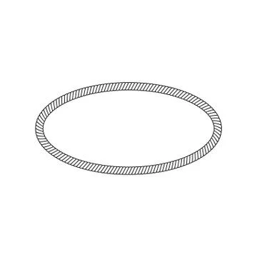Round and oval loop of rope and cord. Stock Illustration