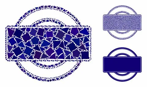 Round and rectangle frame Composition Icon of Rough Elements Illustrazione stock