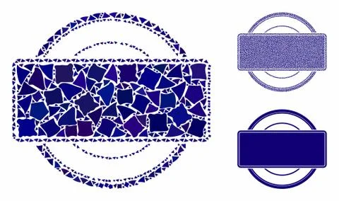 Round and rectangle frame Mosaic Icon of Raggy Pieces 스톡 일러스트