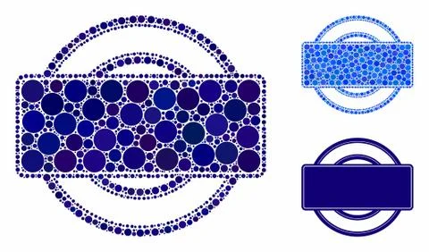 Round and rectangle frame Mosaic Icon of Circles 스톡 일러스트