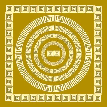 Round and rectangular classical roman or greek frame vector Illustrazione stock