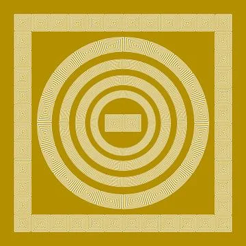 Round and rectangular classical roman or greek frame vector Illustrazione stock