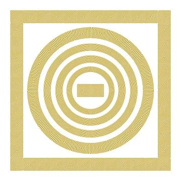 Round and rectangular classical roman or greek frame vector Stock Illustration