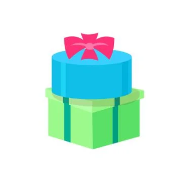 Round and Square Shape Gifts Isolated Icons Vector イラスト素材