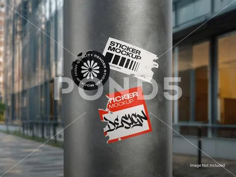 Round and Square Sticker Mockup - Product Labels PSD Template