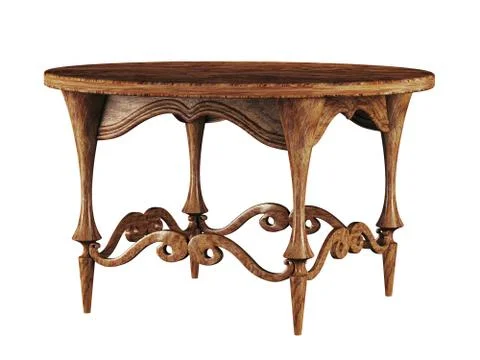 Round antique table 3d Stock Illustration