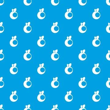 Round apple with leaves pattern seamless blue イラスト素材