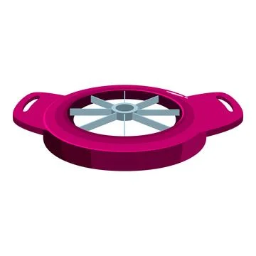 Round apple slicer dividing fruit into equal pieces for healthy snacking Stock Illustration