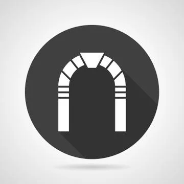 Round arch black vector icon Stock Illustration