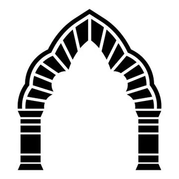 Round arch icon, simple style Stock Illustration