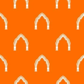 Round arch pattern vector orange Stock Illustration