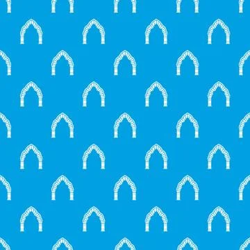 Round arch pattern vector seamless blue イラスト素材