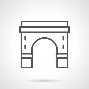 Round arch with pillars black line vector icon Stock Illustration