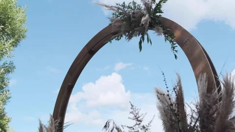  round arch for registration on the pier Stock Footage 139099018