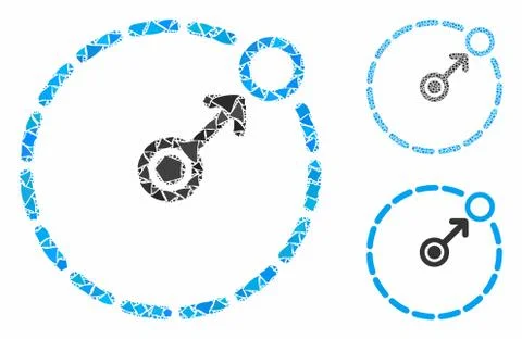 Round area border Composition Icon of Bumpy Parts Stock Illustration