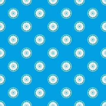 Round army shield pattern seamless blue Stock Illustration