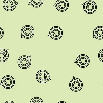 Round arrow line seamless pattern Stock Illustration