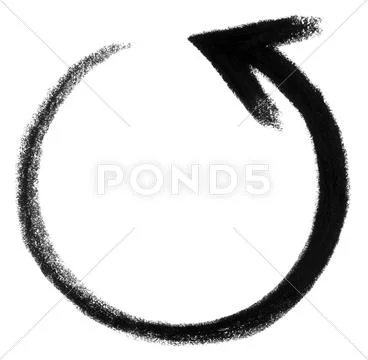 Round arrow sketch Stock Photos