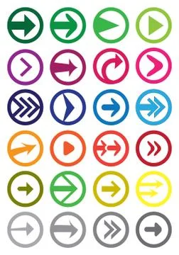 Round Arrow Vector Icon Set Isolated on white Illustrazione stock