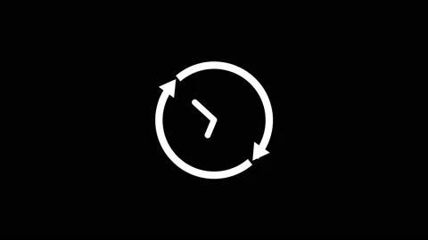 Round arrows and clock icon animation. Video stock 168340491