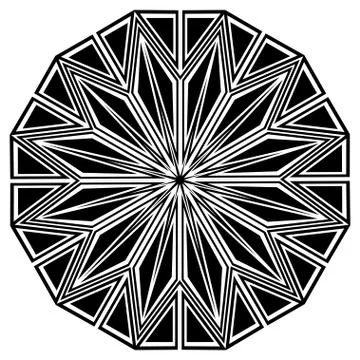 Round art deco ornament Illustrazione stock
