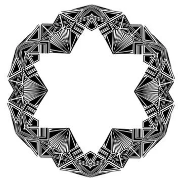 Round art deco ornament イラスト素材