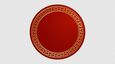 Round asian ornament loop animation with Alpha channel Stock Footage 147352201