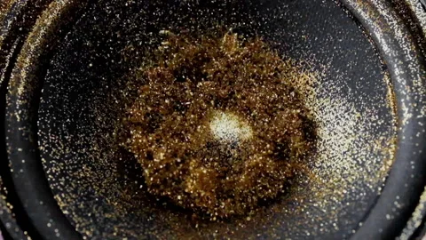 Round Audio Speaker Pulsating, Vibrating From Power of Sound on Low and Hight Stock Footage 153783312