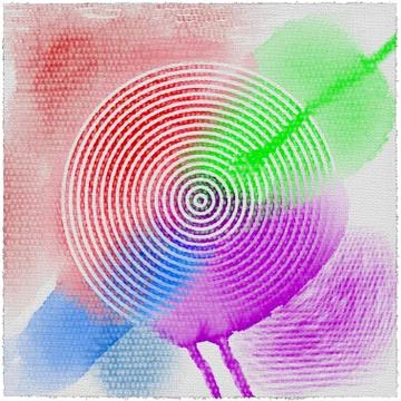 Round background. Drawn rings abstract watercolor background. Color summer sp Illustrazione stock