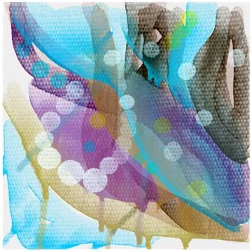 Round background. Drawn rings abstract watercolor background. Color summer sp Illustrazione stock