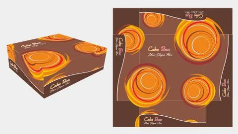 Round Background Paper Cake  Box Stock Illustration