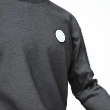 Round badge button on jacket 스톡 일러스트