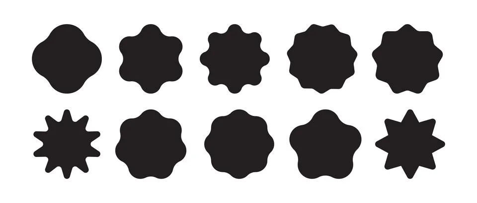 Round Badge or Zigzag Circle Frame Element Isolated on White Background Stock Illustration