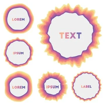 Round badges collection. Appealing circular backgrounds. Awesome vector ill.. Illustrazione stock