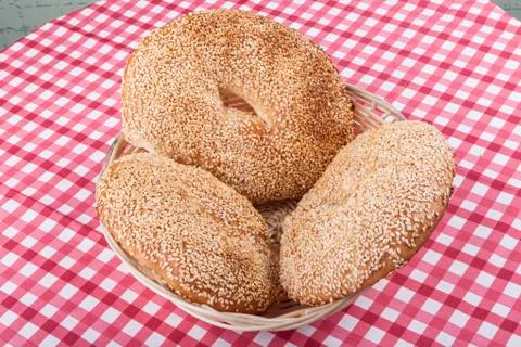 Round bagels Stock Photos