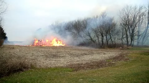 Round Bail Fire Stock Footage