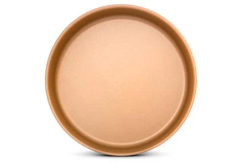 Round baking bakeware dish top view isolated on white background Stock Photos