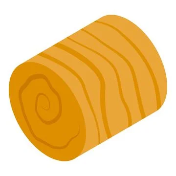 Round bale of hay creating a spiral pattern on farmland 스톡 일러스트