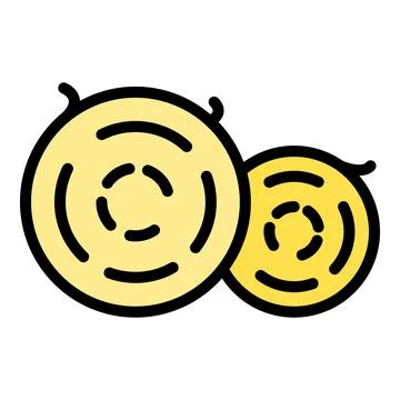 Round bale icon vector flat Stock Illustration