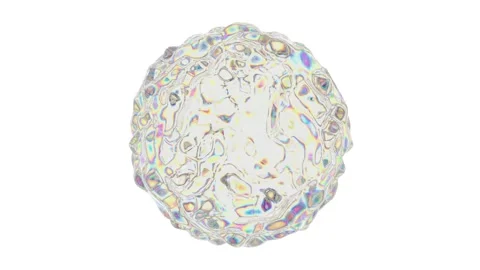 A round ball of transparent material pulses against a white background Stock Footage 163983274