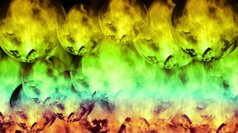 Round balls of fire Stock Footage 27834205