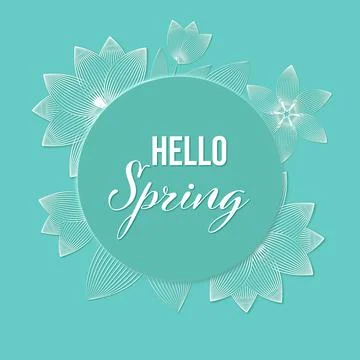 Round banner with quote Hello Spring Stock Illustration