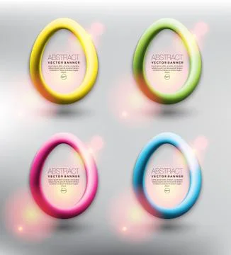 Round banners in form of an egg. Stock Illustration