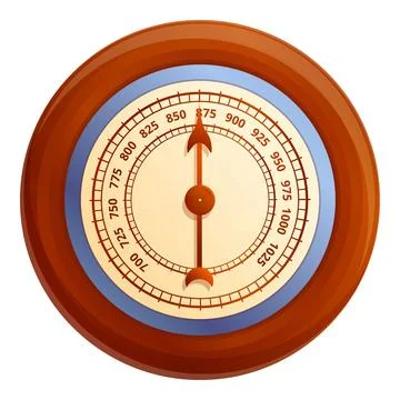 Round barometer icon, cartoon style Stock Illustration