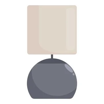 Round bedside lamp spreading soft light in bedroom Stock Illustration